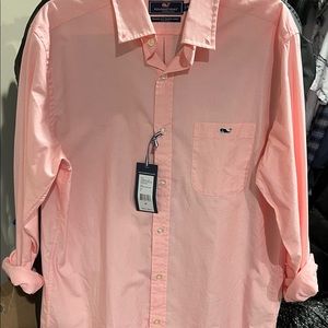 Vineyard Vines New With Tags Button Down Long Sleeve Pink